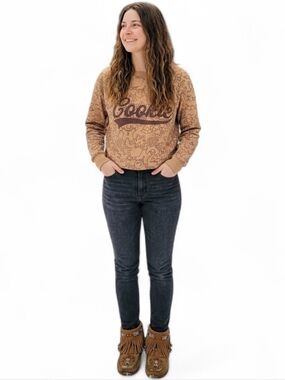 Cookie Club Gingerbread Fleece Sweatshirt Tan XL